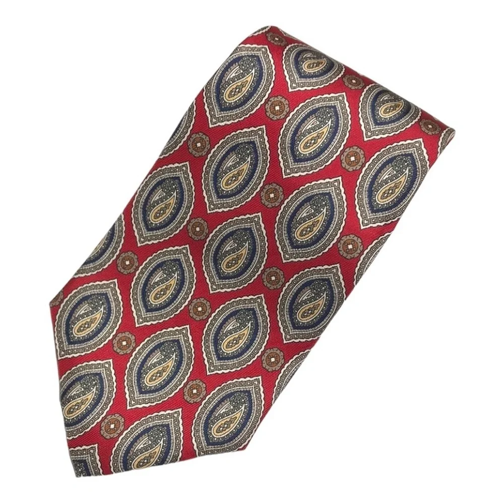 CHRISTIAN DIOR Monsieur Mens Tie Necktie Multicolor Paisley 100% Silk Tied USA